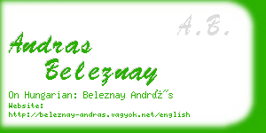 andras beleznay business card